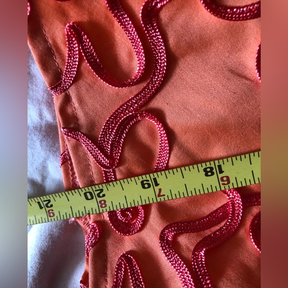 Eva Franco Orange and Fuchsia dress size 12 fit and flare style - Picture 12 of 14